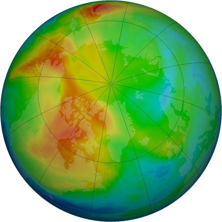 Arctic ozone map for 23 December 1993